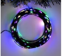 Гирлянда-нить Luazon ROSA, IP20, 20 м, черная нить, LED1608-200-12V, БП в комплекте, фиксинг, мульти 5198374