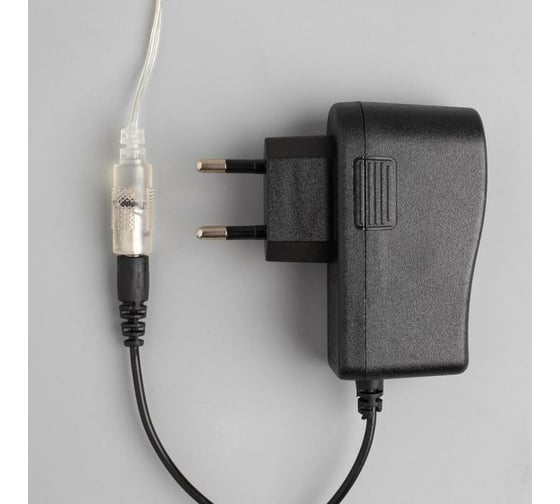 Гирлянда-нить Luazon ROSA, IP20, 20 м, черная нить, LED1608-200-12V, БП в комплекте, фиксинг, мульти 5198374