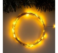 Гирлянда-нить Luazon ROSA, IP20, 10 м, серебристая нить, LED1608-100-12V, БП в комплекте, фиксинг, желтый 5198357