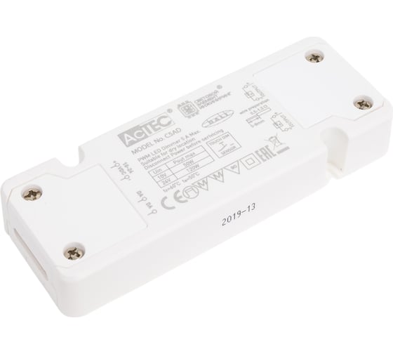 Конвертер DALI (диммер) AcTEC 12/24В, 60/120Вт, IP20, 0-5A, 116x42x18мм C5AD