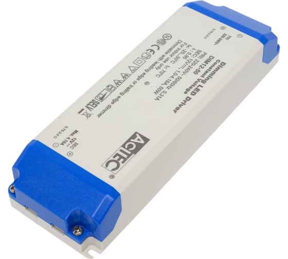 Блок питания AcTEC 12В, 50Вт, IP20, 1…4.16A, димм., Triac, 184x61x32мм DIM12-50