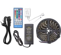 Светодиодная лента Sholtz 72Вт 12В 4000К IP65 RGB+W, 5м, пульт ДУ, адаптер, 7А пластик LSR5113