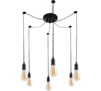 Светильник BayerLux "Паук" черный, провод витой, 6x40W, E27, 80x80x90 см 5032058