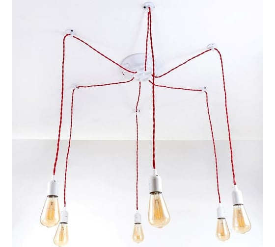 Светильник BayerLux Паук красный, 6x40W, E27, 80x80x90 см 5032056 1
