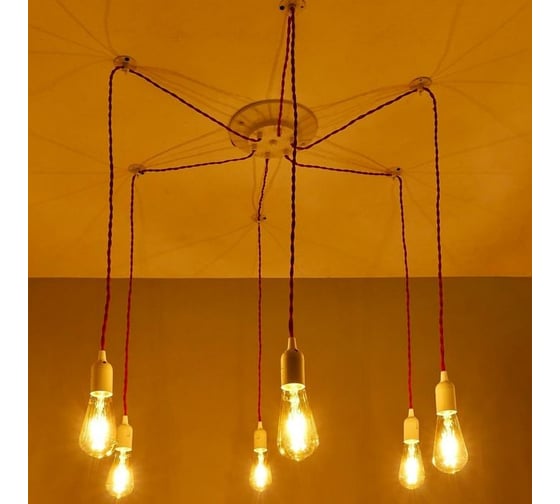 Светильник BayerLux Паук красный, 6x40W, E27, 80x80x90 см 5032056