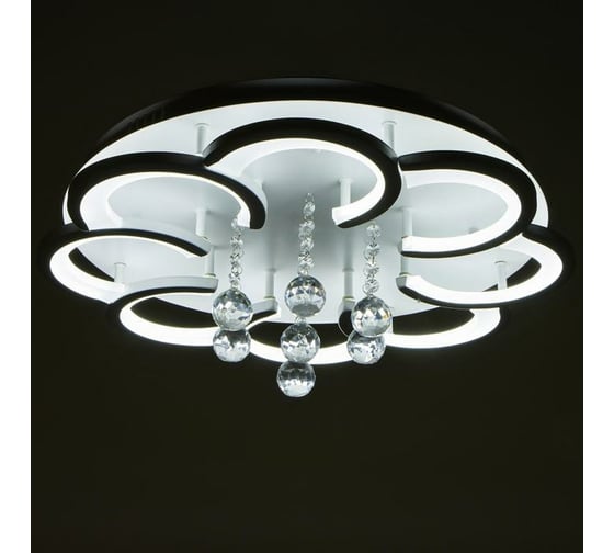 Люстра с ПДУ BayerLux "Азалия" 5xLED 112Вт 3000-6000К диммер, белый 55х55х10 см. 4524012
