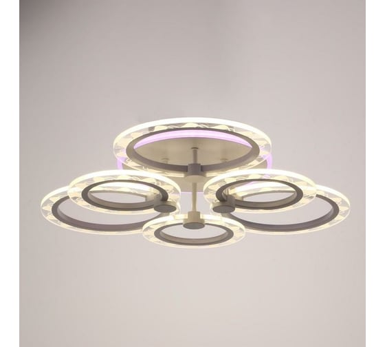 Люстра с ПДУ BayerLux 10021/6WT LED 110Вт 3000-6000К диммер, белый 62х62х12 см 5169302