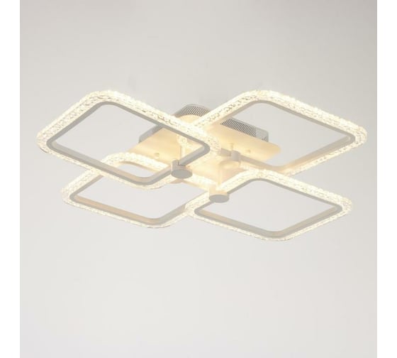 Люстра с ПДУ BayerLux 10023/4WT LED 128Вт 3000-6000К диммер, белый 55х55 см 5177760 1