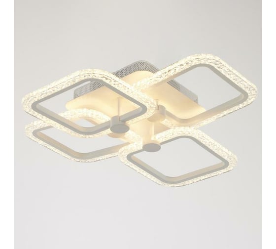 Люстра с ПДУ BayerLux 10023/4WT LED 96Вт 3000-6000К диммер, белый 52х52 см 5177758