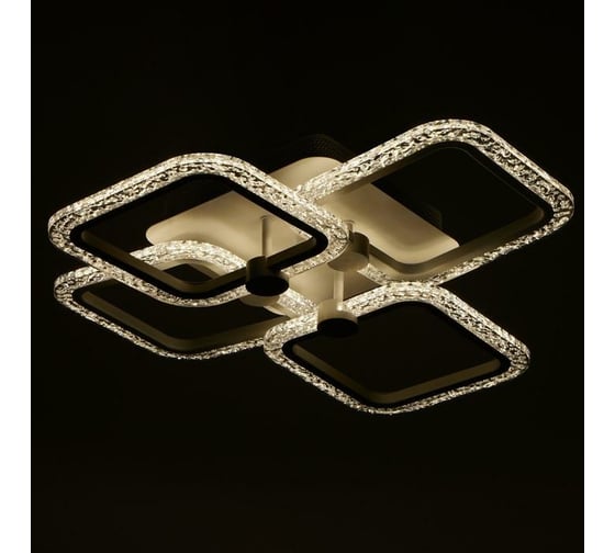 Люстра с ПДУ BayerLux 10023/4WT LED 96Вт 3000-6000К диммер, белый 52х52 см 5177758