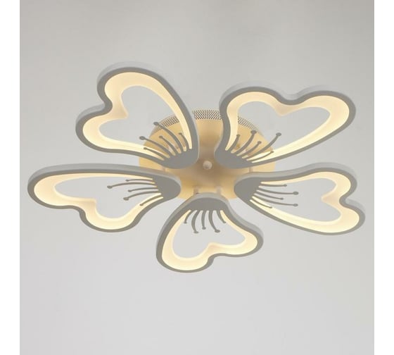 Люстра с ПДУ BayerLux 10031/5WT LED 120Вт 3000-6000К диммер, белый 62х62 см 5177771 1