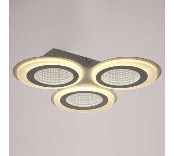 Люстра с ПДУ BayerLux 10035/3 LED 70Вт 3000-6000К диммер, 3D подсветка белый 52х52 см 5169318