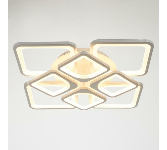 Люстра с ПДУ BayerLux 59112/8WT LED 240Вт 3000-6000К диммер, белый 55х55х10 см 5109280