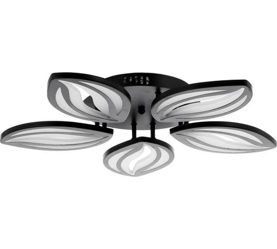 Люстра с ПДУ BayerLux 59113/5BK LED 120Вт 3000-6000К диммер, черный 55х55х7 см 5109281 1