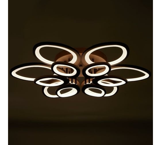 Люстра с ПДУ BayerLux 661341/12 LED 190Вт диммер, 3 режима, 3000-6000К кофе 75x75x8 см 4679499