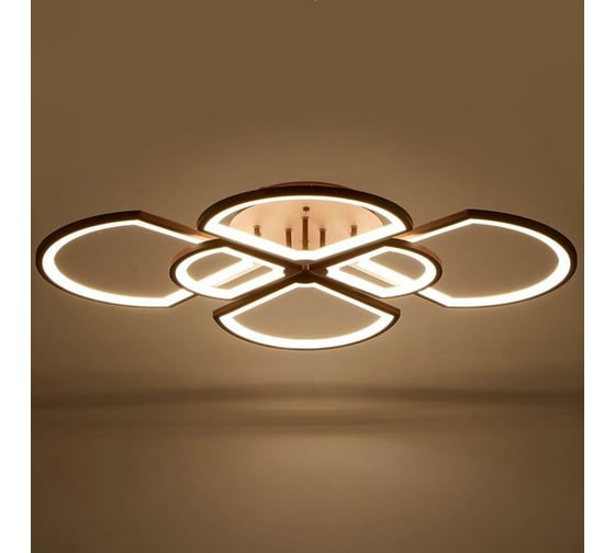 Люстра с ПДУ BayerLux 671126/6 LED 216Вт диммер, 3 режима 3000-6000К кофе 93х69х11 см 4622184