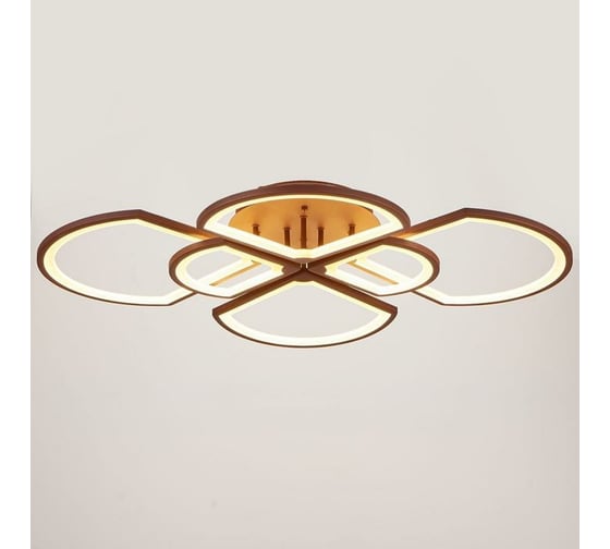 Люстра с ПДУ BayerLux 671126/6 LED 216Вт диммер, 3 режима 3000-6000К кофе 93х69х11 см 4622184