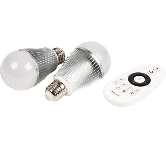 Лампа MAKSILED диммируемая LED 2x7.5Вт, E27, 3000..6500К, Комплект 2 шт с пультом ML-ADJ-SET-2BL+R ML-ADJ-SET-2BL+R