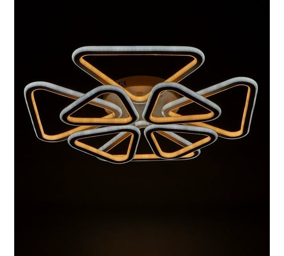 Люстра с ПДУ BayerLux 671153/8 LED 240Вт диммер, 3 режима 3000-6000К белый 65х65х10 см 4622213
