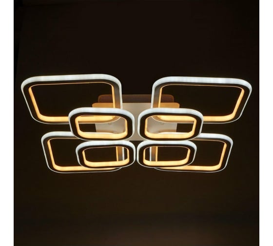Люстра с ПДУ BayerLux 671154/8 LED 232Вт диммер, 3 режима 3000-6000К белый 60х60х13 см 4622214