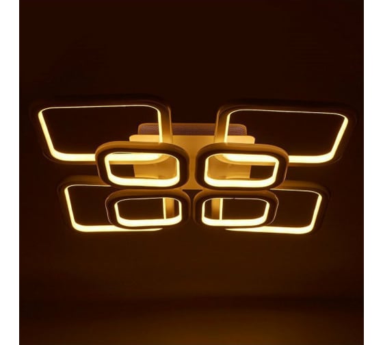 Люстра с ПДУ BayerLux 671154/8 LED 232Вт диммер, 3 режима 3000-6000К белый 60х60х13 см 4622214