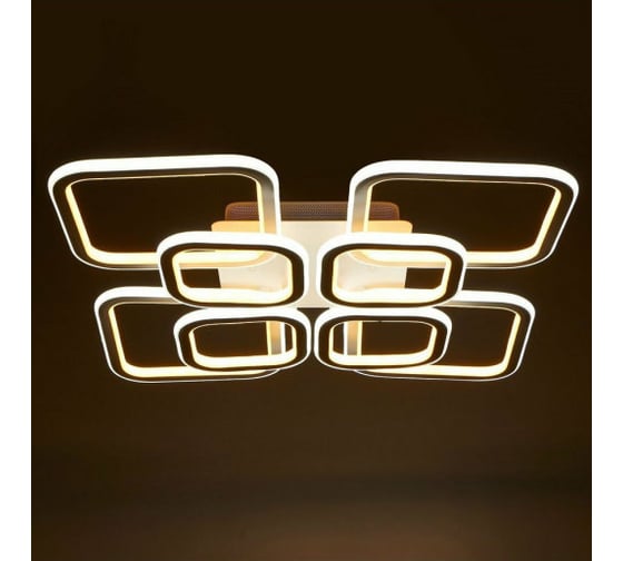 Люстра с ПДУ BayerLux 671154/8 LED 232Вт диммер, 3 режима 3000-6000К белый 60х60х13 см 4622214