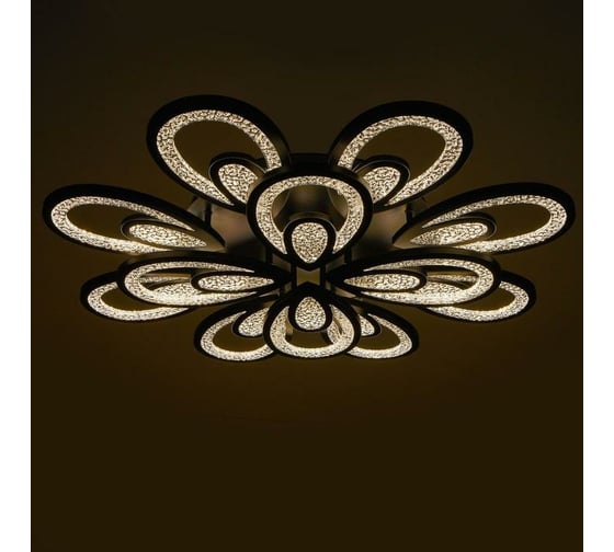 Люстра с ПДУ BayerLux 71106/12BK LED 384Вт 3000-6000К диммер, черный 78х78х13 см 5108276