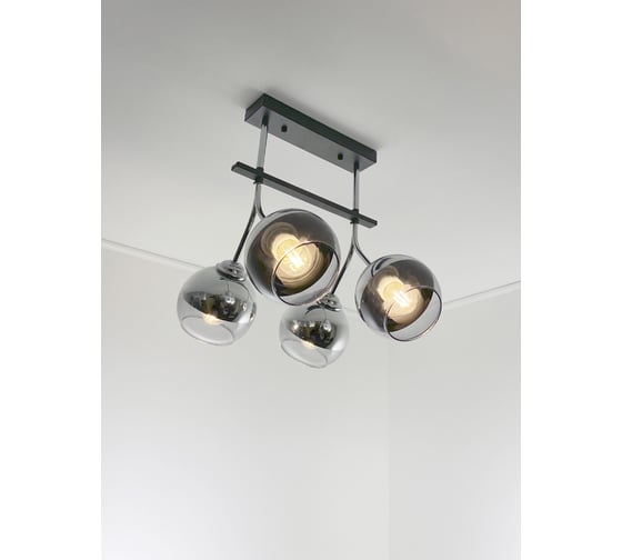 Потолочная люстра RITTER AREZZO 4хE27, черная 52553 0
