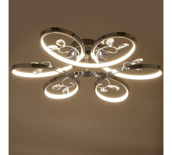 Люстра BayerLux "Сильвия" LED 78Вт 4000К хром 56х56х17 см. 4514547