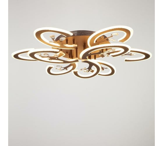 Люстра с ПДУ BayerLux 71162/9 LED 324Вт диммер, 3000-6000К кофе 80х80х16 см 4934947 1