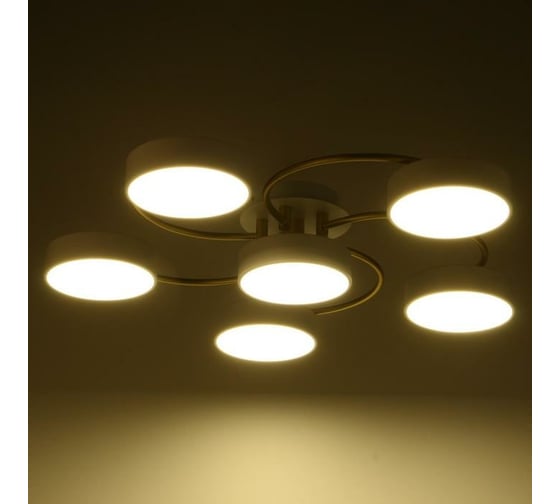 Светильник BayerLux 35441/6 LED 144Вт 3000-6000К белый-золото 65х65х12 см 4941242