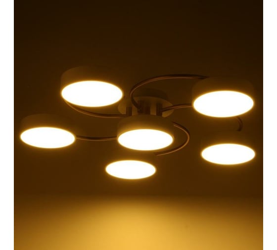 Светильник BayerLux 35441/6 LED 144Вт 3000-6000К белый-золото 65х65х12 см 4941242