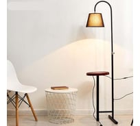 Торшер BayerLux с зарядкой для телефона 19008/1BK Е27 40Вт USB черный 29х39х158 см 5150297