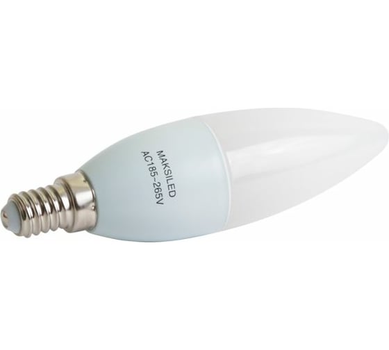 Светодиодная лампа MAKSILED LED 3Вт, 220В, E14, 4000~4500К, 300лм, свеча ML-CD-C1-3WF-W