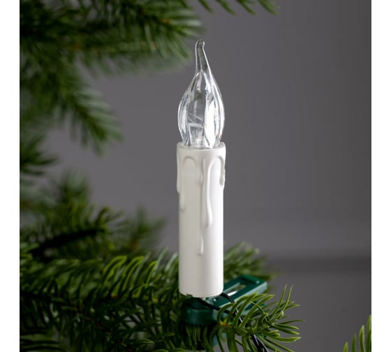 Нить Luazon DCR 6 м, с насадками Свечи на прищепке, IP20, 30 LED-220V, провод зеленый 3612377