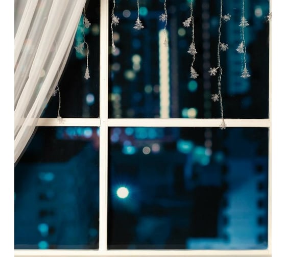 Бахрома Luazon DECOR Елки и снежинки, IP20, Ш1.8 м, В0.5 м, Н.С. LED-48-220V, моргает, RGRB 3556865