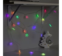 Нить Luazon DCR 3 м, с насадками Снежинки большие, IP20, Н.С. LED-20-5V, USB, МУЛЬТИ 1080373