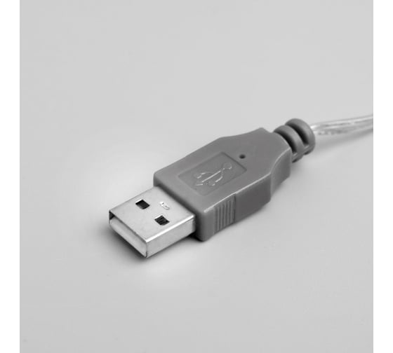 Нить Luazon DCR 3 м, с насадками Снежинки большие, IP20, Н.С. LED-20-5V, USB, МУЛЬТИ 1080373