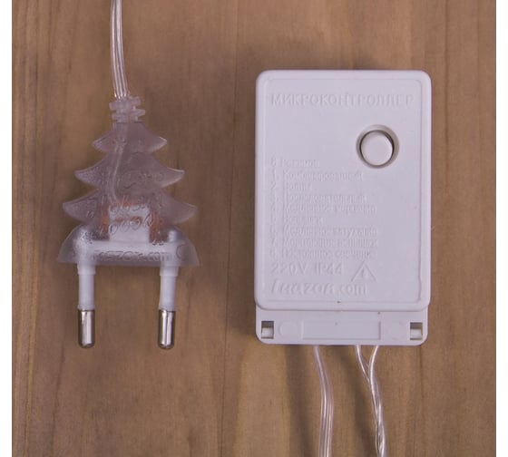 Нить Luazon DCR 5 м, с насадками Шарики Белые, IP20, Н.С. LED-30-220V, 8 режимов, белый 3590699