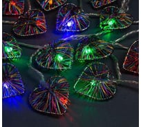 Нить Luazon DCR 4 м, с насадками Сердце Проволока 4.8 см, IP20, Н.С. LED-20-220V, 8 режимов, мульти 2388673