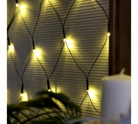 Сеть Luazon ECO IP20, Ш1.6 м, В1.6 м, Н.Т. LED-144-220V, 8 режимов, теплый белый 3556875