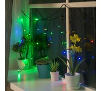 Бахрома Luazon ECO IP20, Ш1.8 м, В0.5 м, Н.Т. LED-48-220V, 8 режимов, мульти 3556836