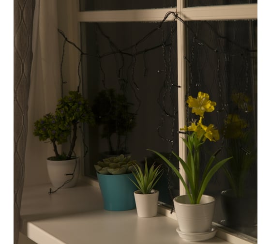 Бахрома Luazon ECO IP20, Ш1.8 м, В0.5 м, Н.Т. LED-48-220V, 8 режимов, мульти 3556836