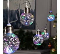 Нить Luazon ROSA 3 м, с насадками Лампочки шары 5 см, IP20, Н.С. LED-80-12V, 8 режимов, мульти 6929864