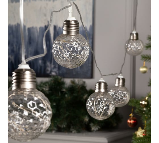 Нить Luazon ROSA 3 м, с насадками Лампочки шары 5 см, IP20, Н.С. LED-80-12V, 8 режимов, мульти 6929864