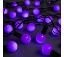 Нить Luazon DCR IP44, Шарики большие d=2.5 см 10 м, Н.Т. LED-100-220V, 8 режимов, фиолетовый 185544