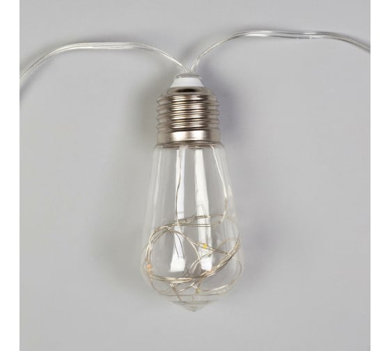 Нить Luazon ROSA 3 м, с насадками Лампа 8 см, IP20, Н.С. LED-80-12V, 8 режимов, белый 6929847