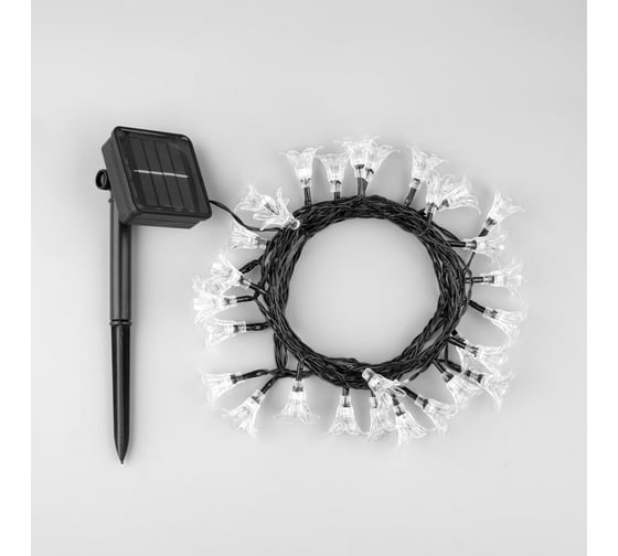 Нить Luazon DECOR IP44, на солнечных батарейках, Цветок, 4.5 м, Н.Т. LED-30-1.2V, 2 режима, мульти 6253346