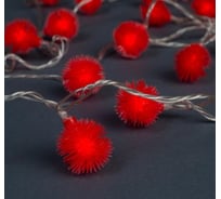 Нить Luazon DCR 5 м, с насадками Ежики Красные, IP20, Н.С. LED-30-220V, 8 режимов, красный 3590697