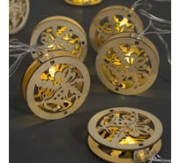 Нить Luazon DCR 4.5 м, с насадками дерево Колокольчик, IP20, Н.С. LED-20-220V, фиксинг, теплый белый 4445740